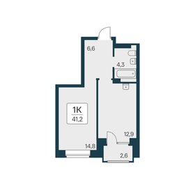 Квартира 41,2 м², 1-комнатная - изображение 1