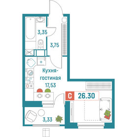 Квартира 26,3 м², студия - изображение 1