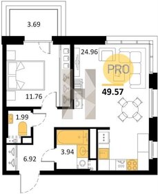 Квартира 49,6 м², 1-комнатная - изображение 1