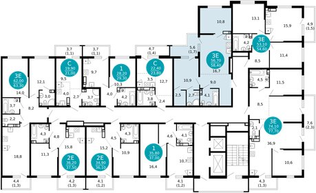 80 м², 3-комнатная квартира 15 400 000 ₽ - изображение 105