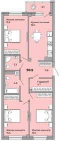 90 м², 3-комнатная квартира 10 440 000 ₽ - изображение 17