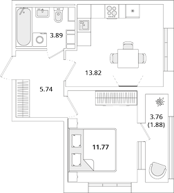 36,8 м², 2-комнатная квартира 9 811 000 ₽ - изображение 99