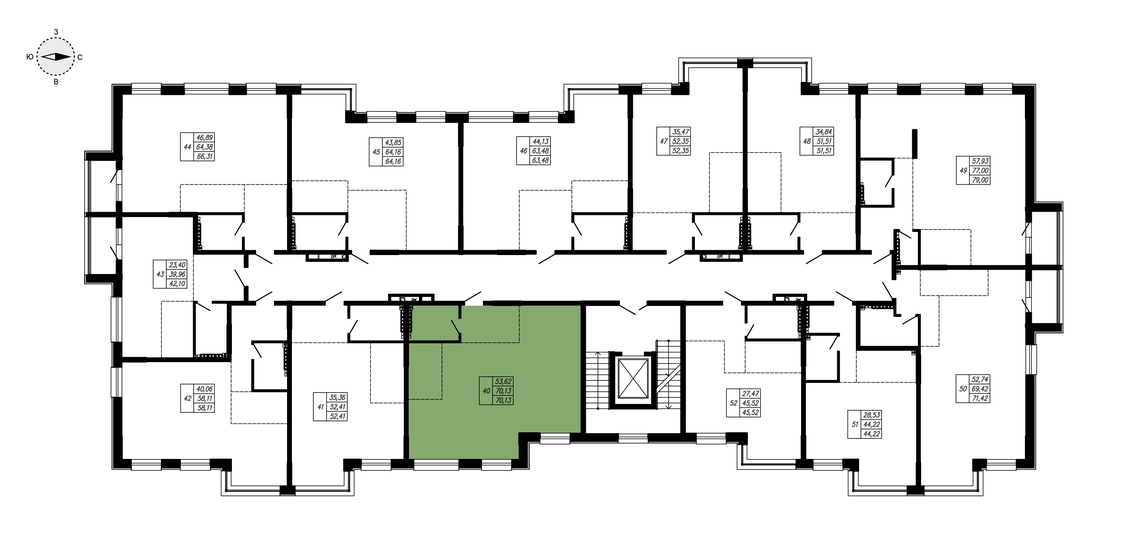 45,5 м², 1-комнатная квартира 7 283 200 ₽ - изображение 1