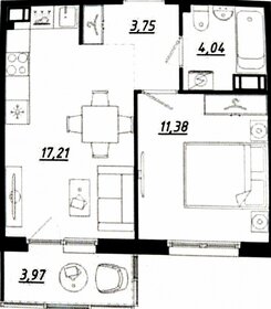 Квартира 37,4 м², 1-комнатная - изображение 1