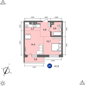 38 м², квартира-студия 5 199 000 ₽ - изображение 19