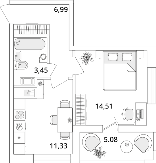 38,8 м², 1-комнатная квартира 10 061 596 ₽ - изображение 1