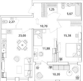 73,5 м², 2-комнатная квартира 17 093 842 ₽ - изображение 24