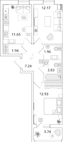 51,6 м², 2-комнатная квартира 14 300 000 ₽ - изображение 147
