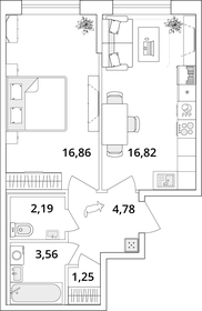 Квартира 45,5 м², 1-комнатная - изображение 1