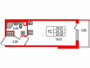 26,5 м², квартира-студия 5 300 000 ₽ - изображение 11