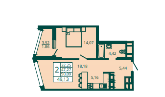 48,2 м², 1-комнатная квартира 7 330 960 ₽ - изображение 21
