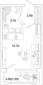 Квартира 22,2 м², студия - изображение 1