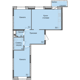 56,3 м², 2-комнатная квартира 6 400 000 ₽ - изображение 82