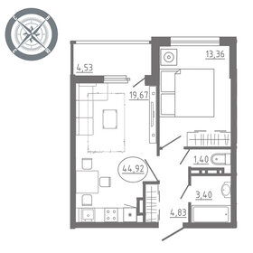 47,9 м², 1-комнатная квартира 3 975 700 ₽ - изображение 58