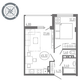 45 м², 1-комнатная квартира 4 200 000 ₽ - изображение 108