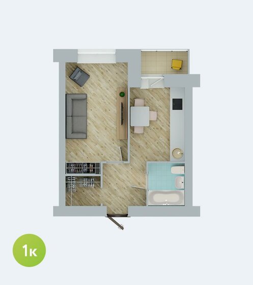 36,3 м², 1-комнатная квартира 4 729 000 ₽ - изображение 1