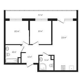 Квартира 57 м², 2-комнатная - изображение 1