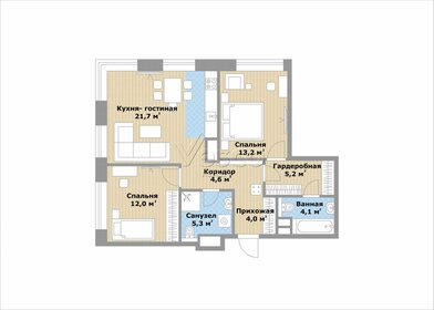 Квартира 70,2 м², 3-комнатная - изображение 1