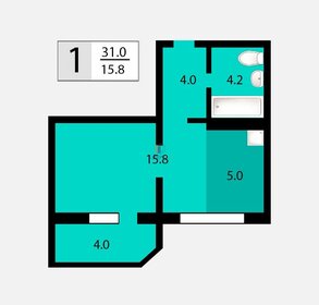31,8 м², квартира-студия 3 490 000 ₽ - изображение 61