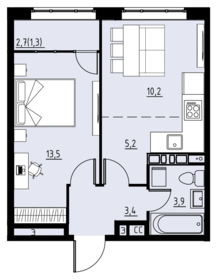 34 м², 1-комнатная квартира 3 400 000 ₽ - изображение 55
