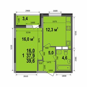 38,7 м², 1-комнатная квартира 3 637 800 ₽ - изображение 24