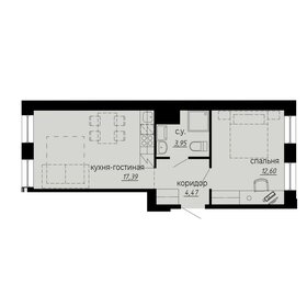Квартира 38,4 м², 1-комнатные - изображение 1