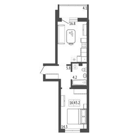 40,3 м², 1-комнатная квартира 4 500 000 ₽ - изображение 43
