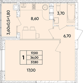 44,1 м², 1-комнатная квартира 5 525 730 ₽ - изображение 34