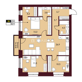 53,8 м², 3-комнатная квартира 1 750 000 ₽ - изображение 75