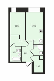 Квартира 38,6 м², 1-комнатные - изображение 1