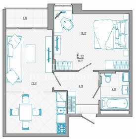 Квартира 58 м², 2-комнатная - изображение 1