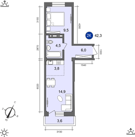 46,7 м², 2-комнатная квартира 4 700 000 ₽ - изображение 16