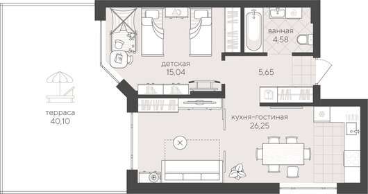 81 м², 1-комнатная квартира 6 300 000 ₽ - изображение 82