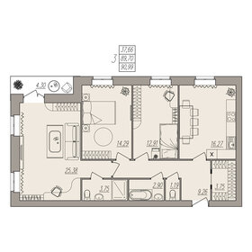 Квартира 91 м², 3-комнатная - изображение 1