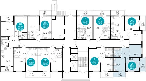 55 м², 3-комнатная квартира 11 200 000 ₽ - изображение 105