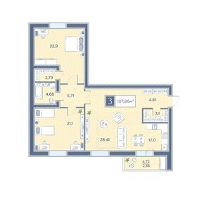 107,5 м², 3-комнатная квартира 11 250 000 ₽ - изображение 73