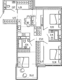 Квартира 97,8 м², 3-комнатная - изображение 1