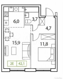 Квартира 41,6 м², студия - изображение 1