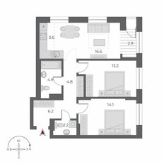 Квартира 68,4 м², 3-комнатная - изображение 2