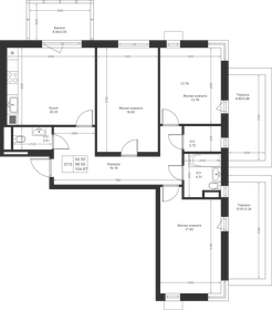 105,8 м², 4-комнатная квартира 12 167 000 ₽ - изображение 44