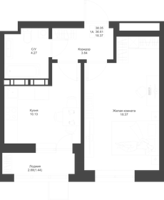 36,8 м², 1-комнатная квартира 8 986 520 ₽ - изображение 80