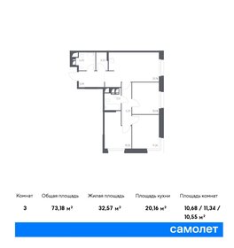 73,4 м², 3-комнатные апартаменты 16 286 403 ₽ - изображение 21