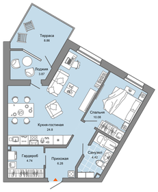 Квартира 55 м², 2-комнатная - изображение 1