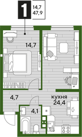 47,9 м², 1-комнатная квартира 8 914 190 ₽ - изображение 5