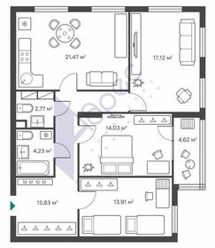 Квартира 93,8 м², 3-комнатная - изображение 1