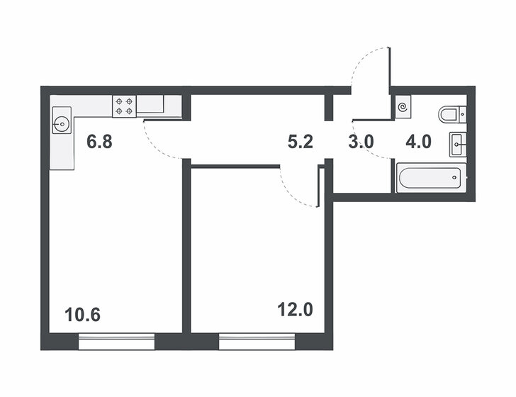 41,6 м², 2-комнатная квартира 3 848 000 ₽ - изображение 1