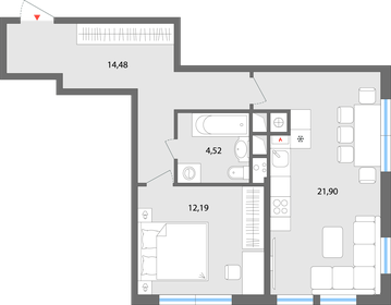 53,1 м², 2-комнатная квартира 4 400 000 ₽ - изображение 4
