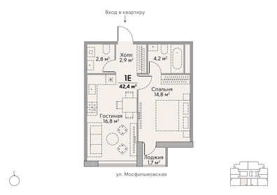 37,6 м², квартира-студия 23 150 240 ₽ - изображение 43