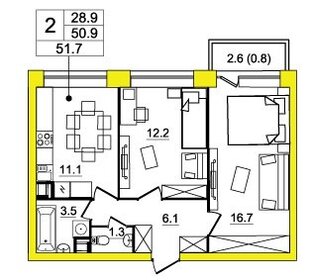 38,7 м², 1-комнатная квартира 3 400 000 ₽ - изображение 43