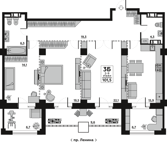 113,3 м², квартира-студия 16 200 000 ₽ - изображение 1